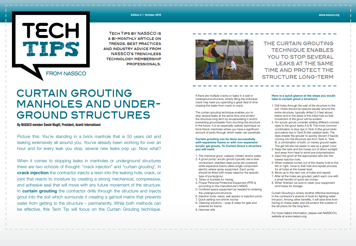 Curtain Grouting Manholes and Underground Structures