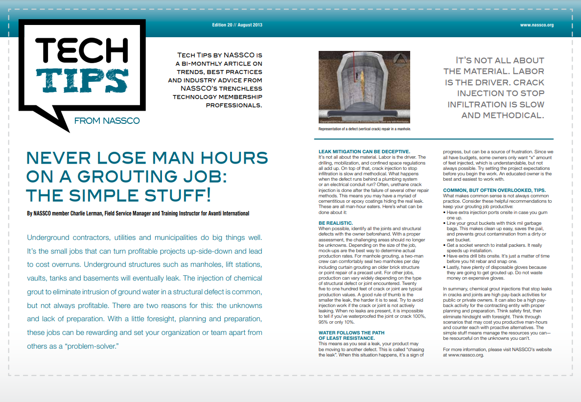 Never Lose Man Hours on a Grouting Job: The Simple Stuff
