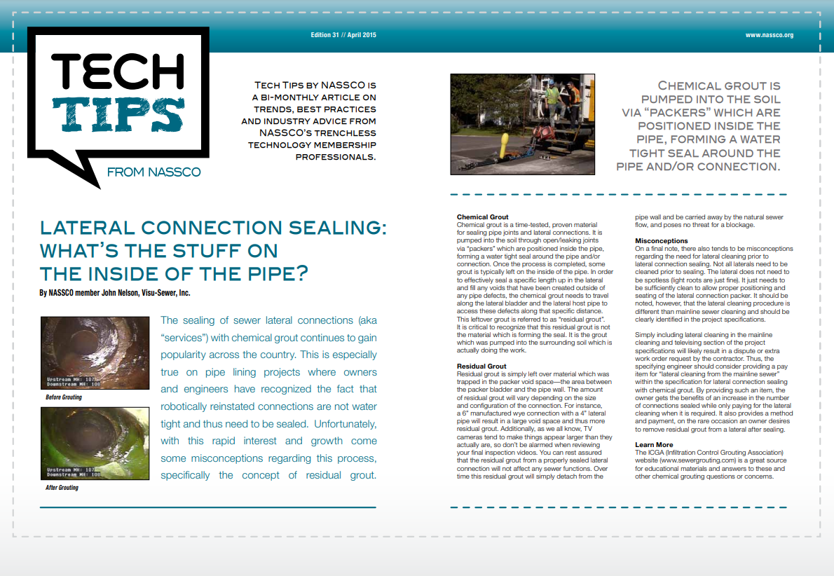 Lateral Connection Sealing: What’s the Stuff on the Inside of the Pipe?
