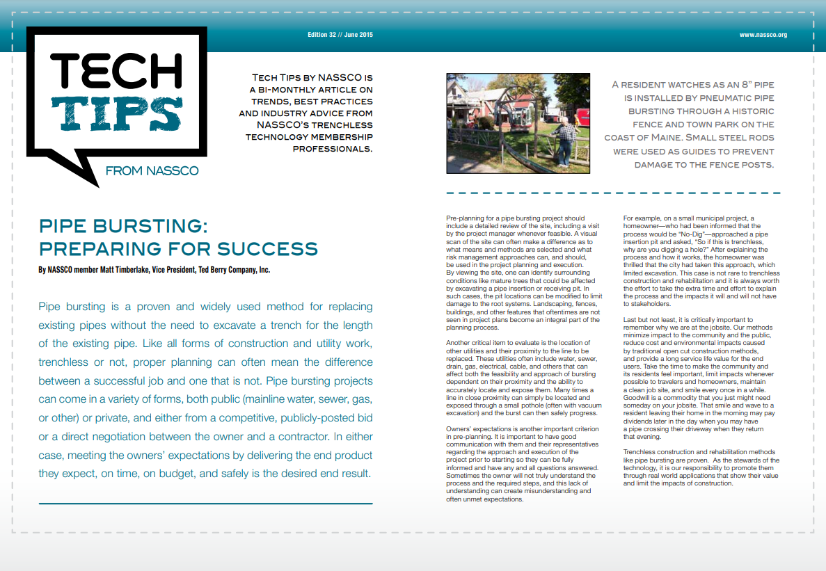 Pipe Bursting: Preparing for Success
