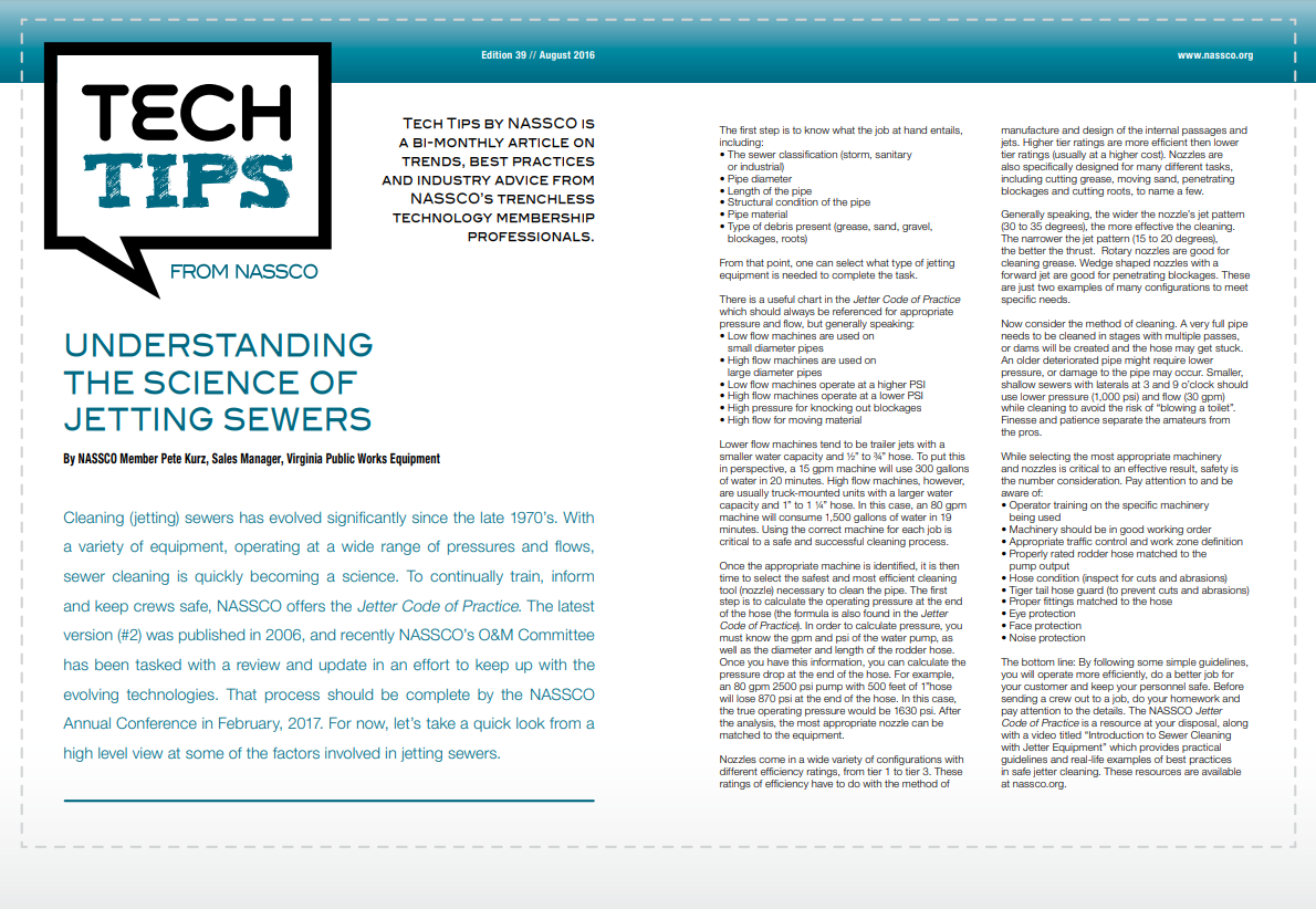 Understanding The Science Of Jetting Sewers
