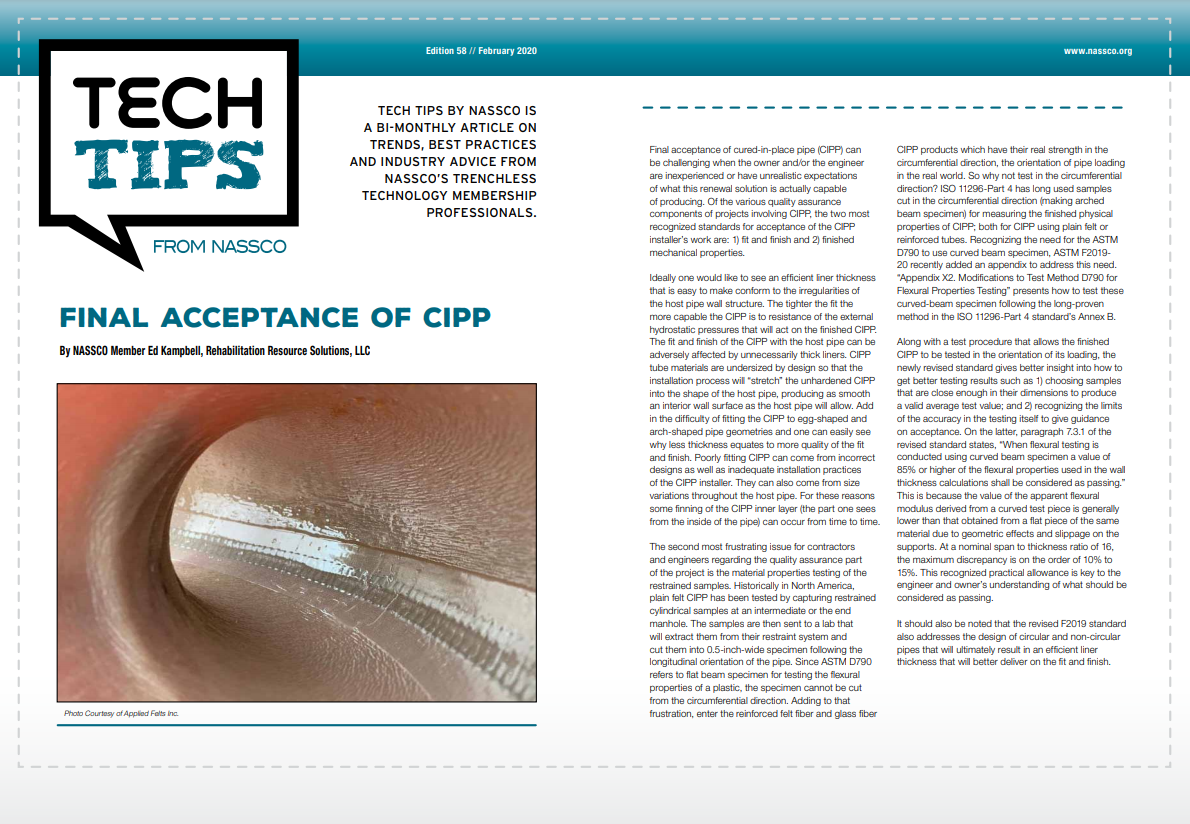 Final Acceptance of CIPP