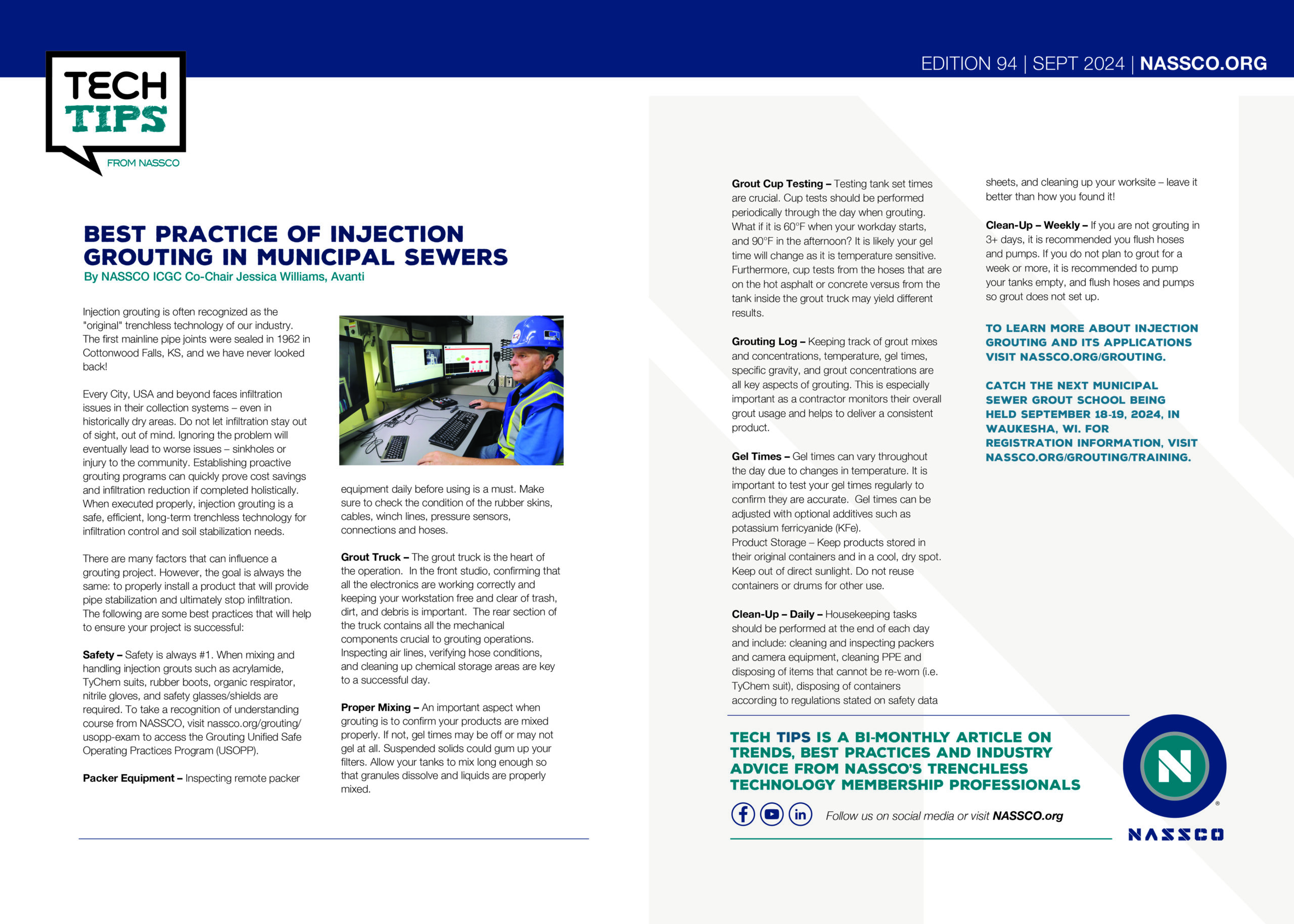 Best Practice of Injection Grouting in Municipal Sewers