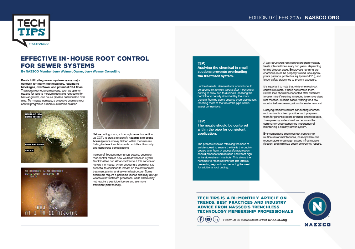 Effective In-House Root Control for Sewer Systems