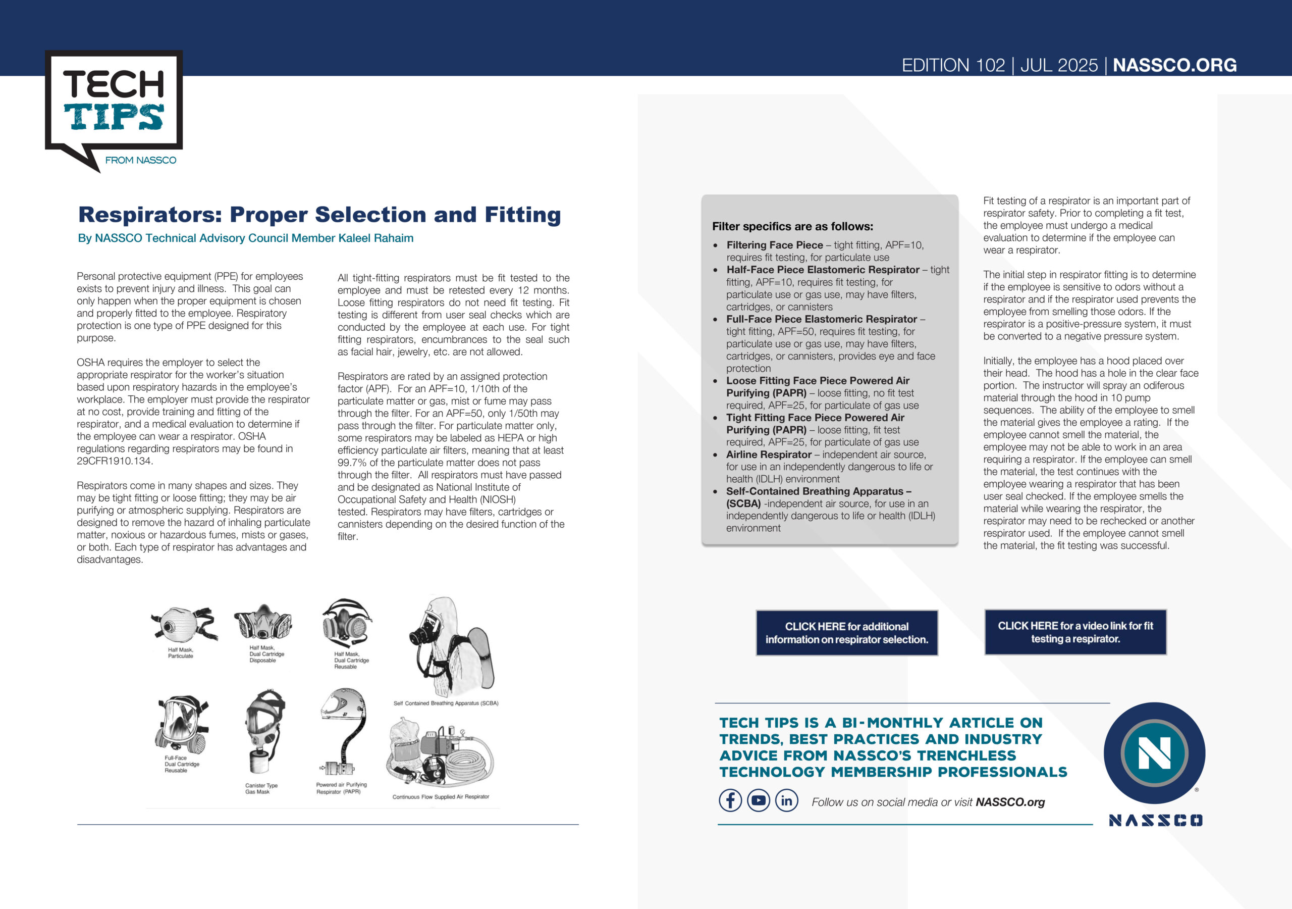 Respirators: Proper Selection and Fitting