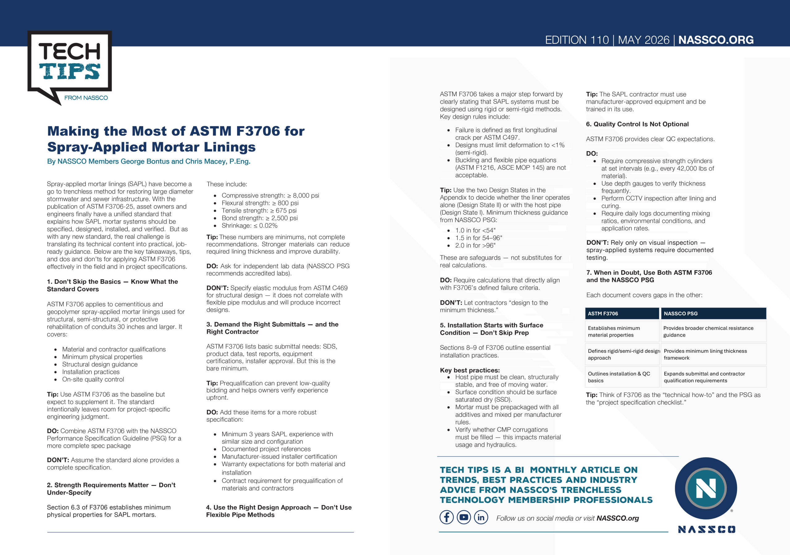 Making the Most of ASTM F3706 for Spray-Applied Mortar Linings